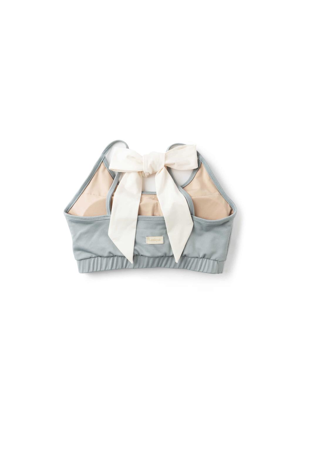 Back ribbon frill lace(백리본 프릴레이스 상의 단품)Blue green