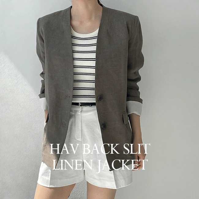 헤브 백슬릿 린넨자켓