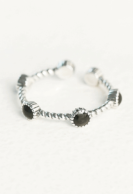 식스포인트 오닉스 블랙 실버925 은반지