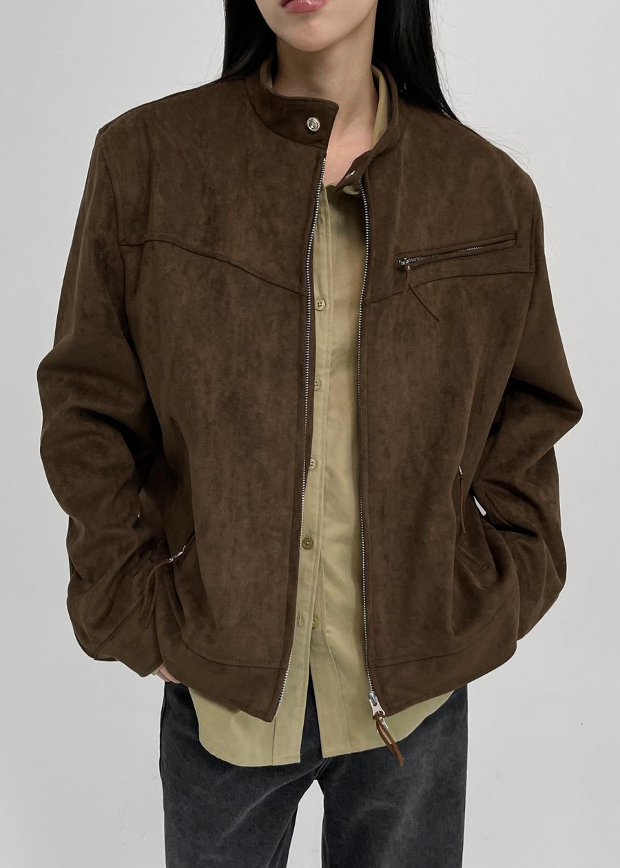 (UNISEX) 코엠 스웨이드 바이커자켓