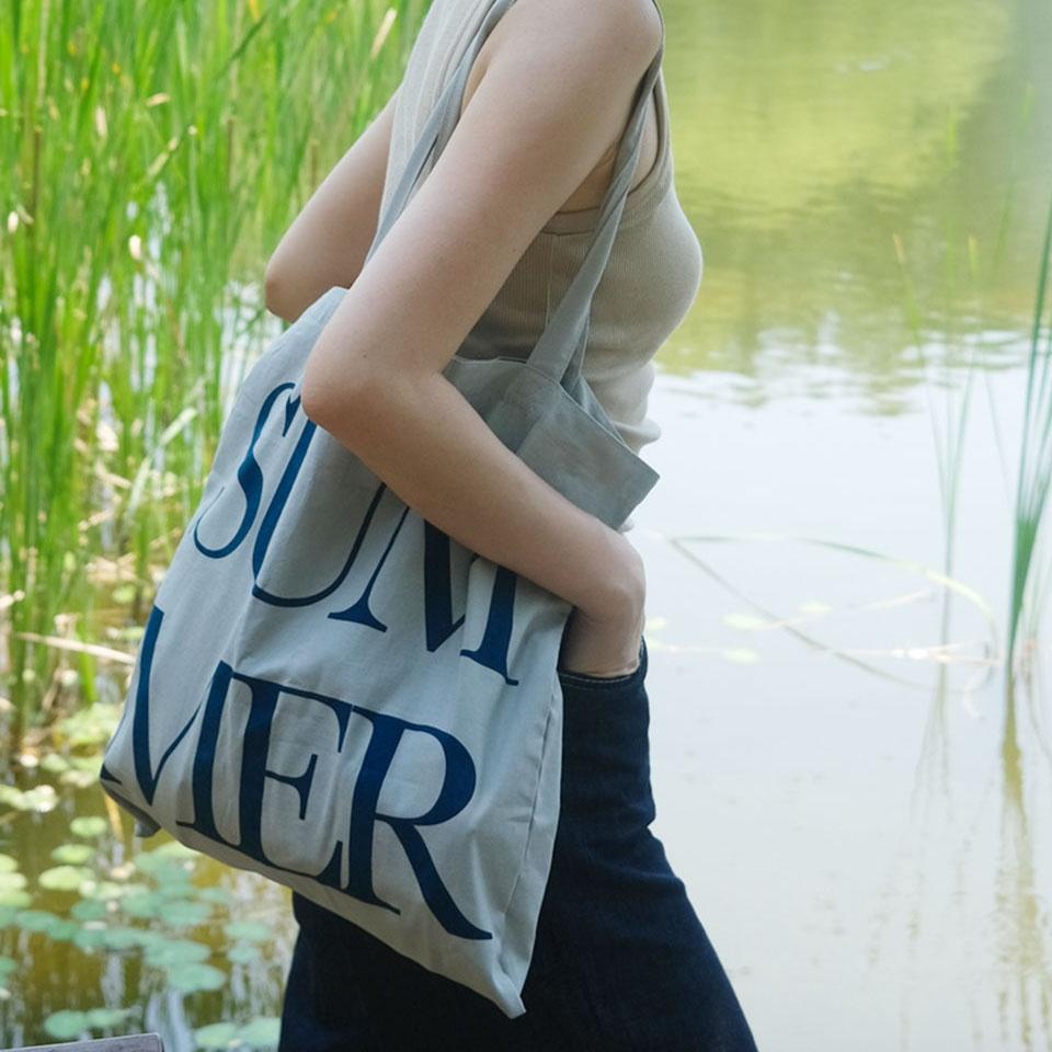 summer lettering bag ( navy ) 레터링백 프린팅백 썸머백