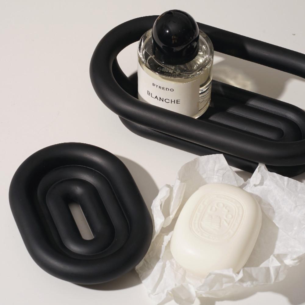 셀렉티드커스텀 Washroom Kit 블랙 솝트레이 욕실 수납바구니 비누받침대 소품트레이