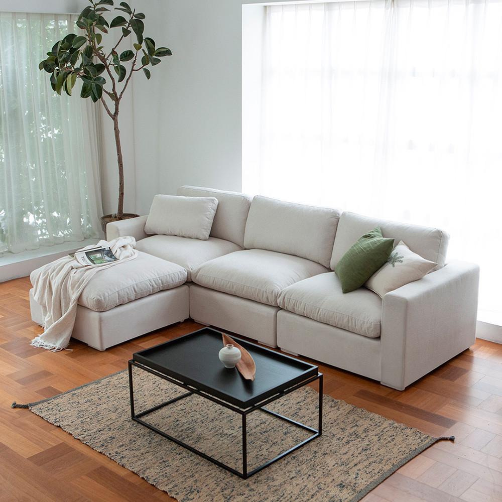 몽뜨 4인용 워셔블 구스다운 패브릭 모듈 소파