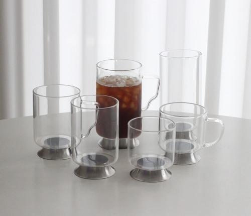 스텐 다리 유리컵