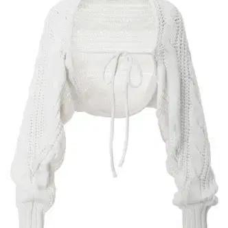 쓰리타임즈 케이블 볼레로 23F/W 화이트