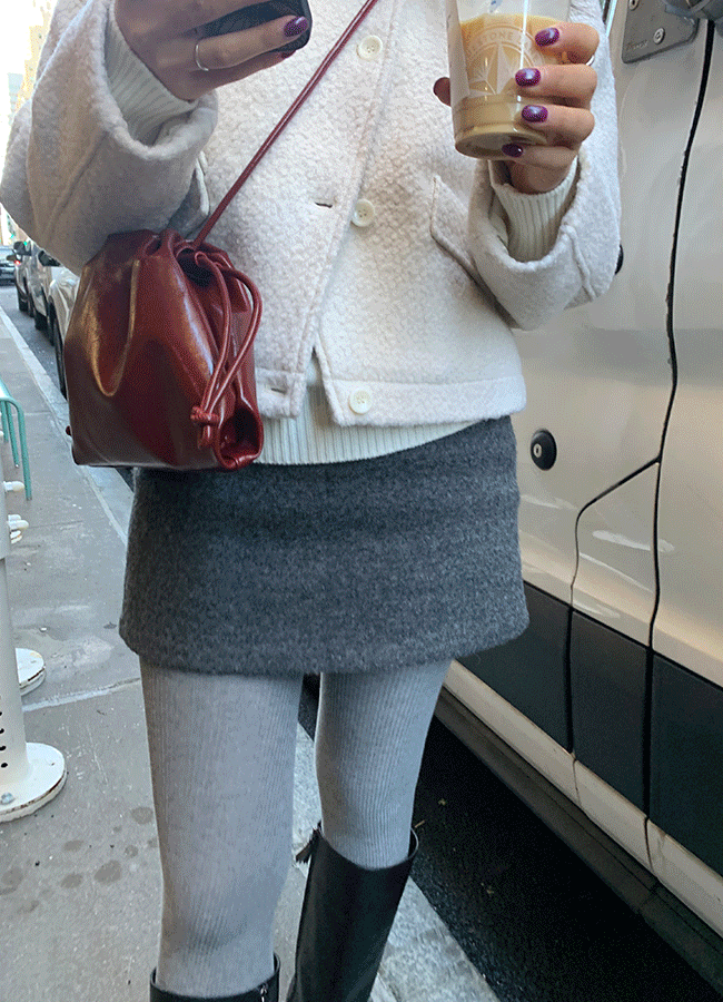 유이니 [울100] Boucle mini skirt (3color)