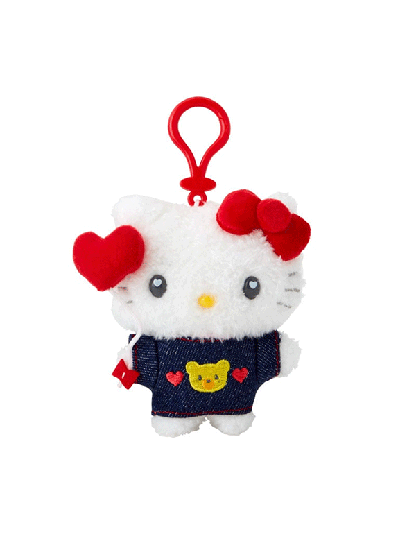 산리오 데님 와펜 마스코트 키홀더 6종