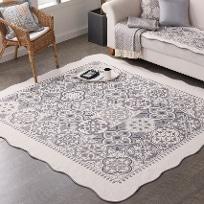 지오 아이보리 워셔블 자카드 카페트 대형 150x200