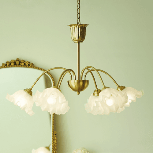 북유럽 레트로 플라워 골드 샹들리에 거실 매장 천장등 식탁등 조명 램프