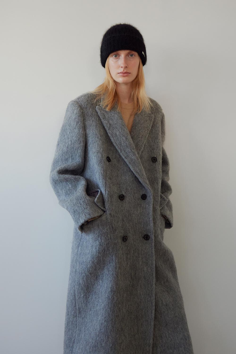 Hairy Alpaca Blended Classic Coat - Charcoal