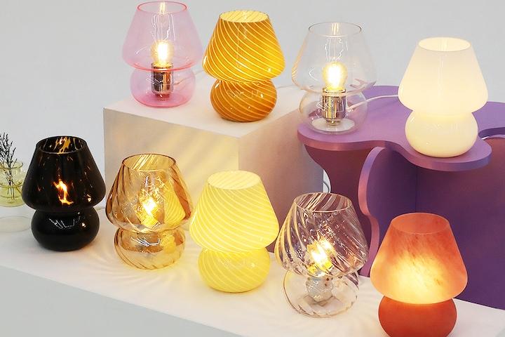 글램 단스탠드 9컬러 머쉬룸 무드등 (LED전구 증정)