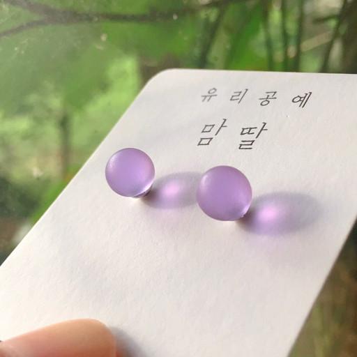 유리공예💜무광 라벤더 유리귀걸이