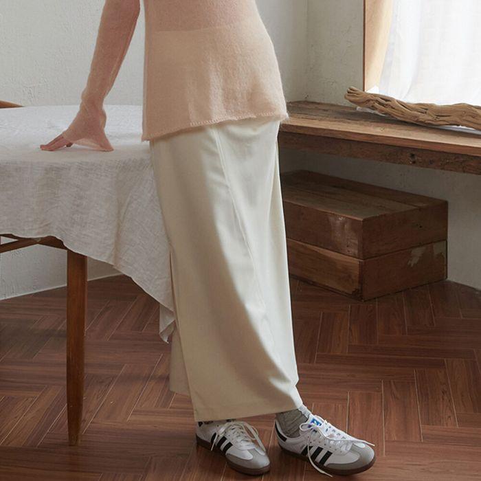 Side Slit Maxi Long Skirt