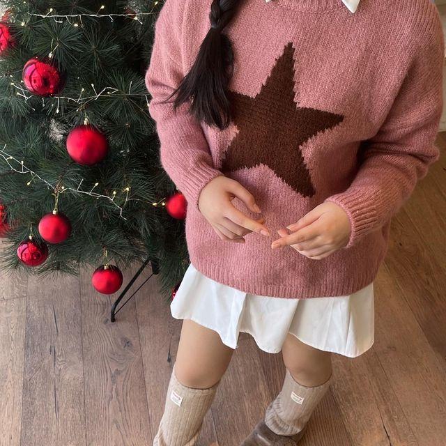 [인기/추천] 메리 스타 포인트 니트 2컬러