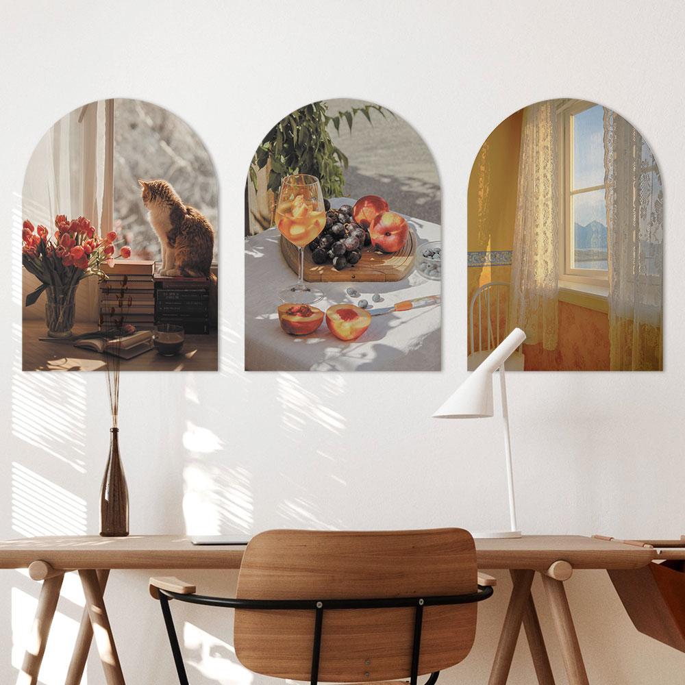 감성 인테리어 완성 아치형 접착 포스터 90종 50-70cm size