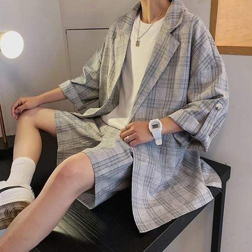 (당일발송) 체크 셔츠&팬츠 SET