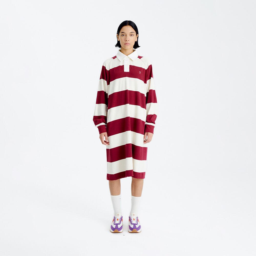 STRIPE RUGBY PIQUE ONE-PIECE (BURGUNDY) ZACF7-WOP010_930