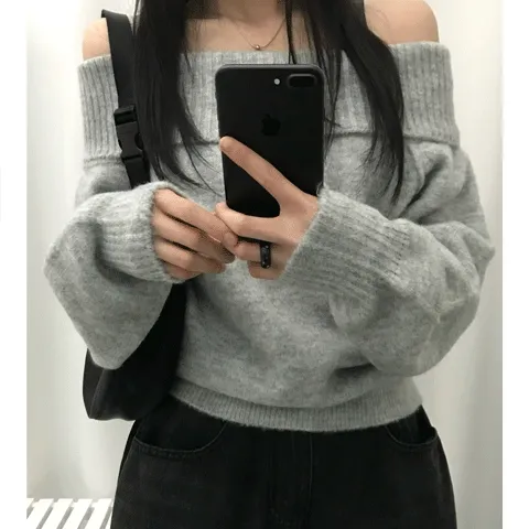 로브 나그랑 오프숄더 긴팔 니트 (7color)