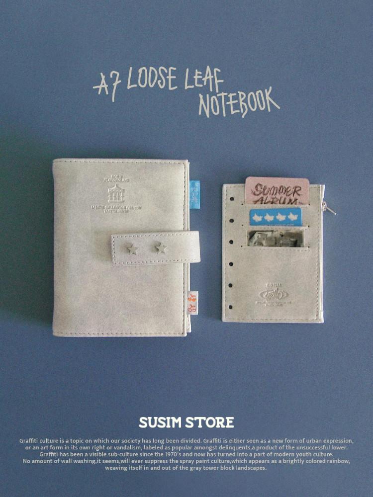 수심 Roilli Sand Leather Diary 샌드 레더 다이어리 가죽 바인더 A7