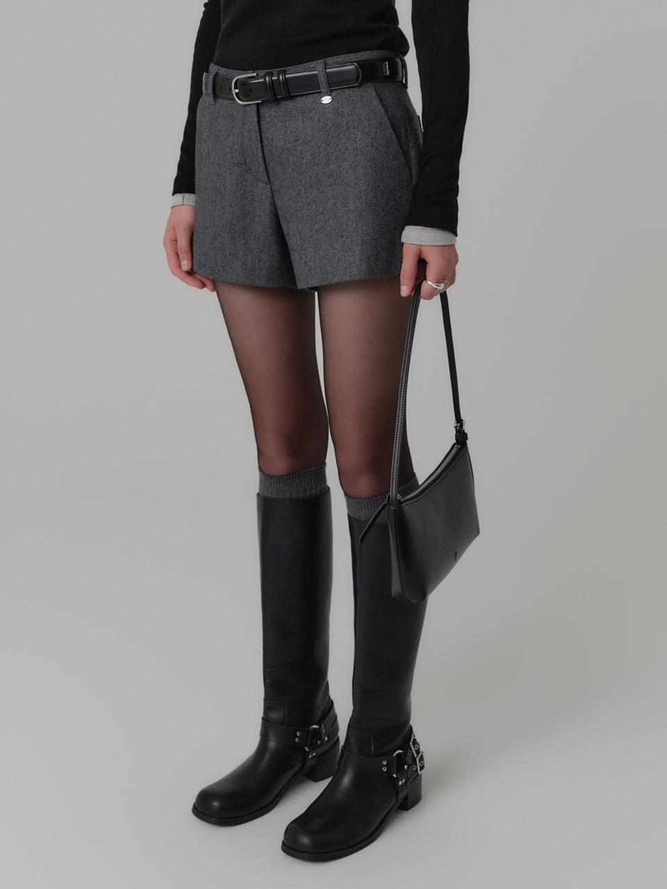 리나 울 쇼츠_차콜