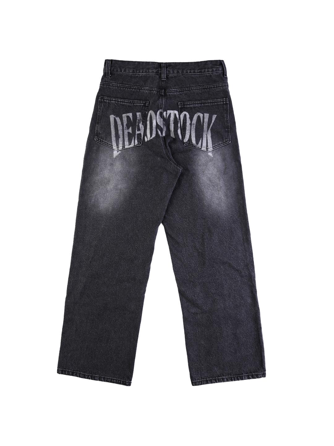 DAMAGE PRINTING PANTS-WASHED BLACK