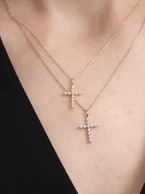 14k 다이아몬드 노블 크로스 펜던트 (14k골드) #LCP02