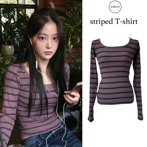 [슬림핏보장/모델소장✨] 쫀쫀 골지 단가라 스퀘어 티셔츠 (3color)