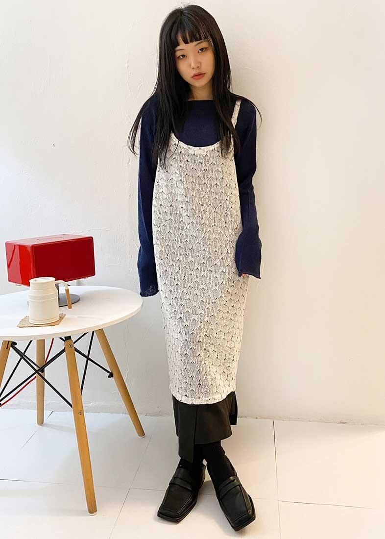 다즐 레이어드 니트 나시원피스