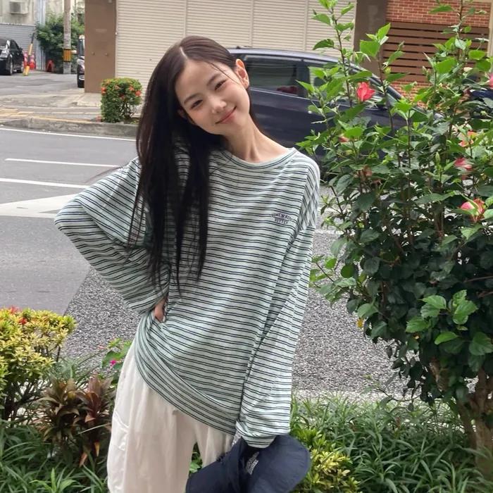 [3rd] Sunkiss Stripe Long Top - Mint