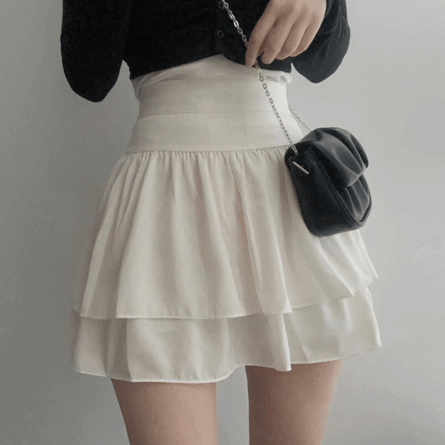 연말룩,당일배송/~77까지, 속바지내장 / 비침없는 미니드레스 실크 미니 캉캉 스커트