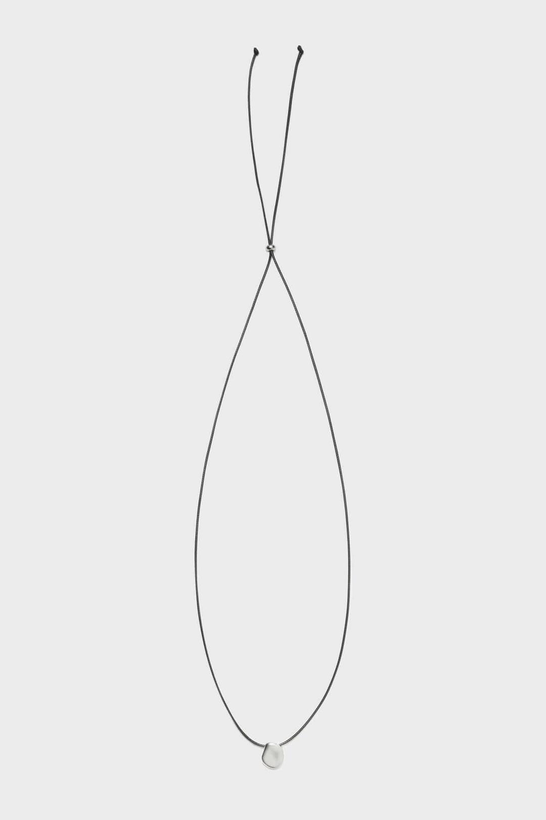 Palette Slide String Necklace (Black / Surgical Steel)