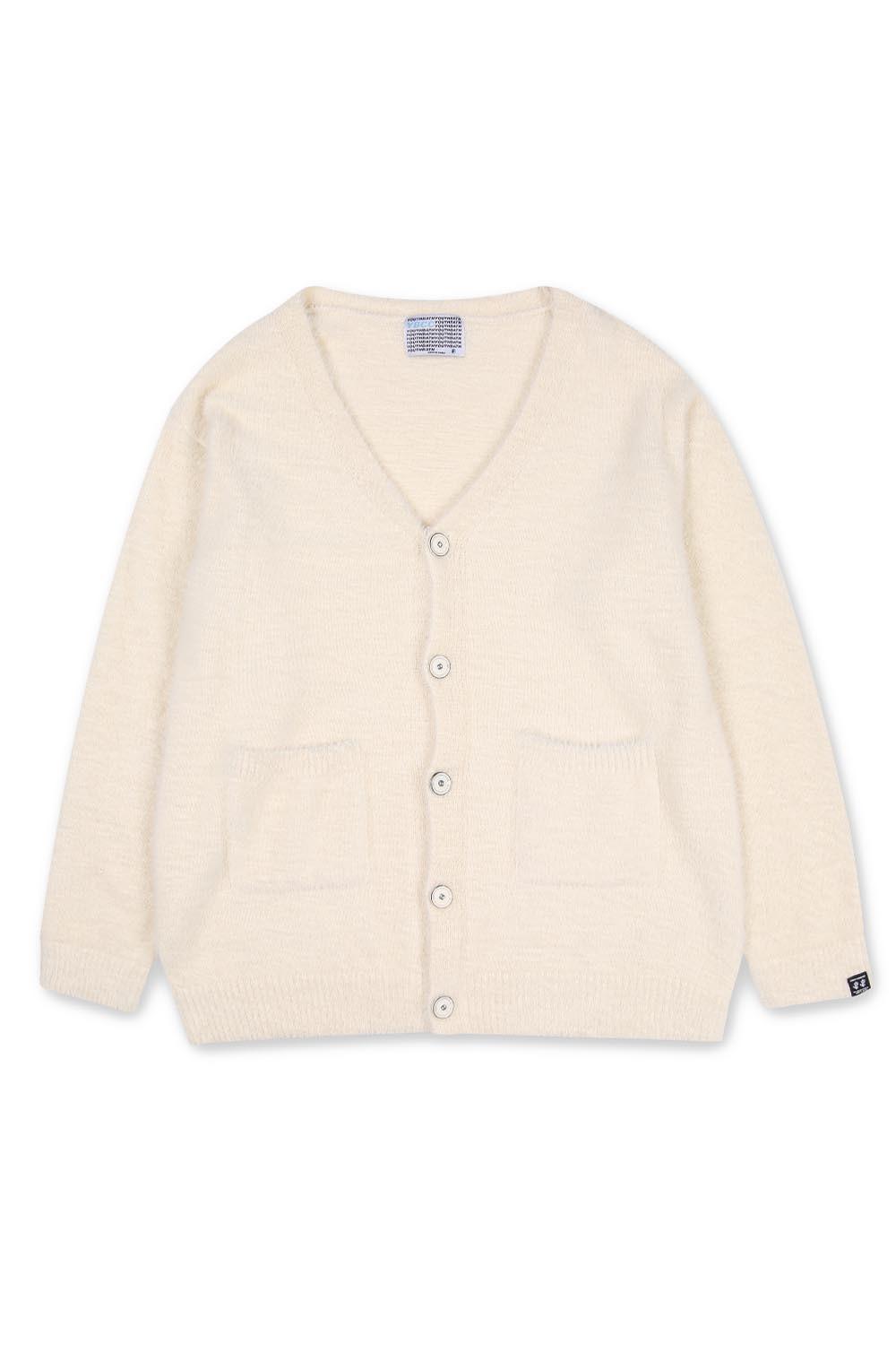 앙고라 브이넥 니트 가디건_아이보리 :ANGORA KNIT CARDIGAN_IVORY