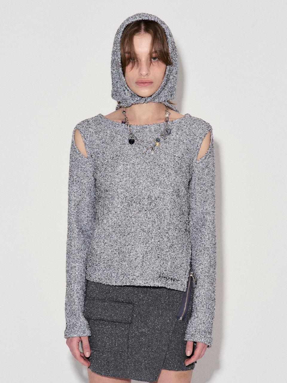 SADIE SUPPLE BALACLAVA TOP_MELANGE