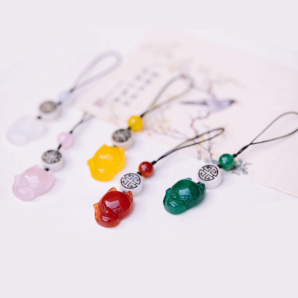 가지니샵 원석 천년여우 천연석 여우고리 장식품 핸드폰고리 가방고리 자동차 키홀더