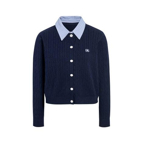 [S/S버전] 시그니처 카라 레이어드 케이블 가디건 GS3N1PO361