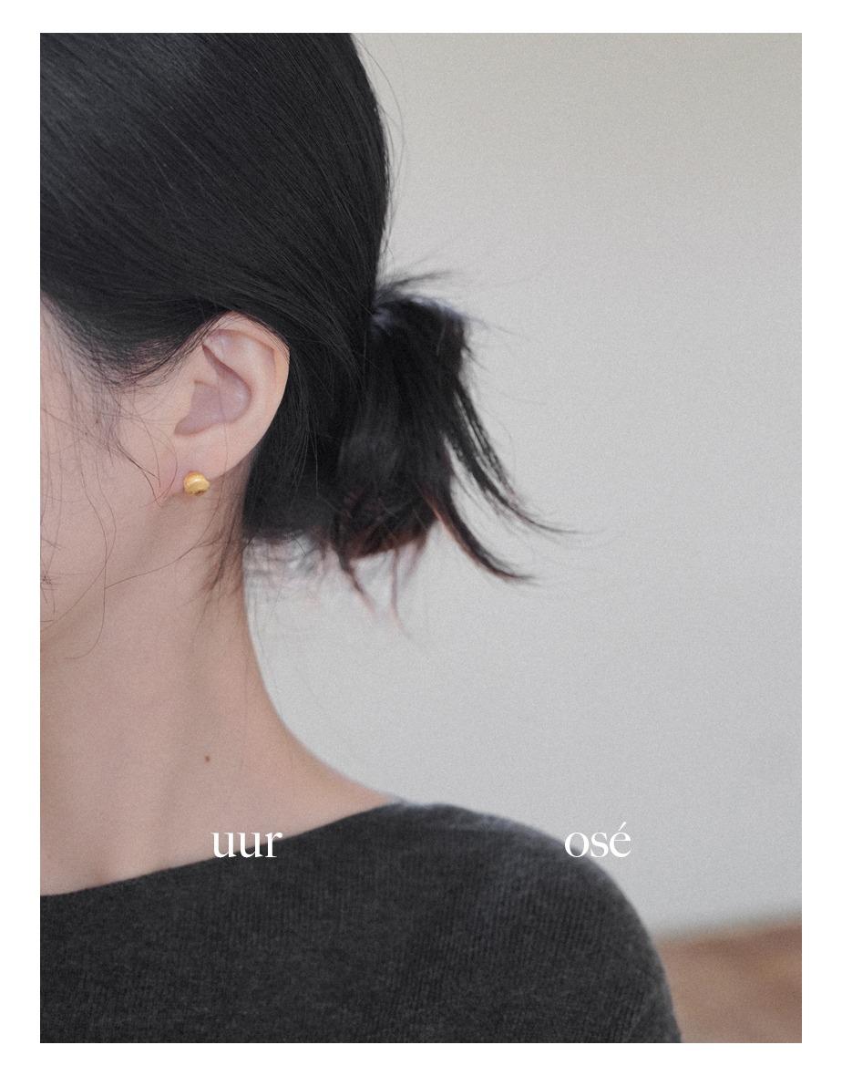 (silver 92.5) veil texture-sphere earrings (2colros / 3sizes)