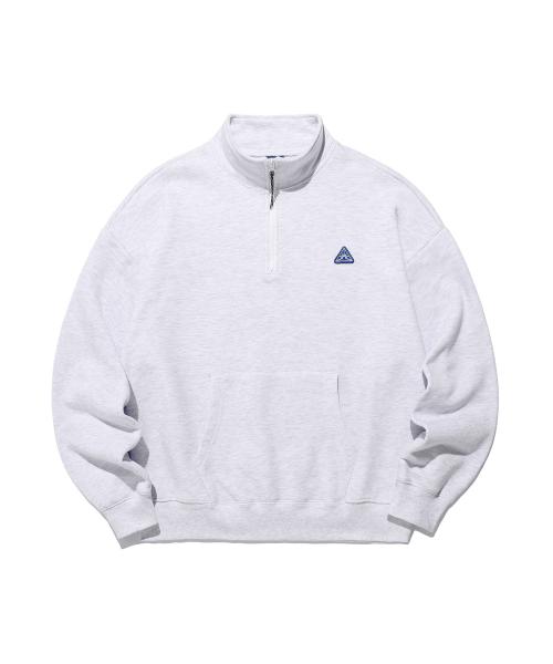 SUNRISE LOGO PATCH HALF ZIP SWEATSHIRTS_LIGHT GREY(IK2EFMM450A)