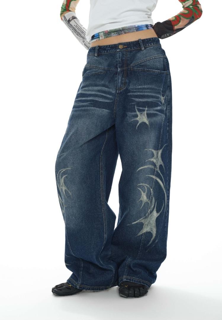 OINIMI Meteor Slutch Wash Loose Jeans