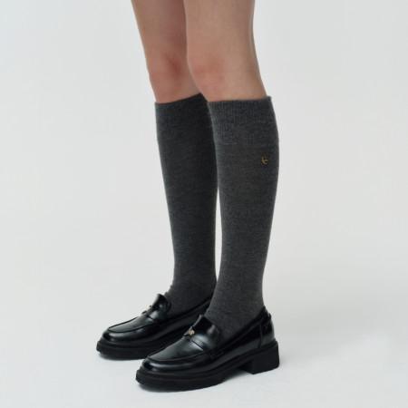 이런 상품 어때요? heart charm wool knee socks - charcoal