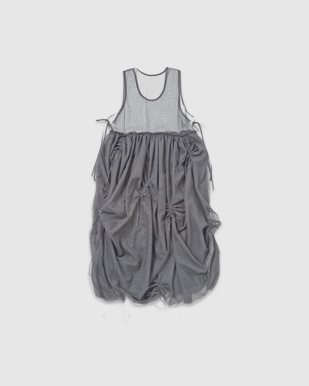 Tulle ribbon dress (gray)
