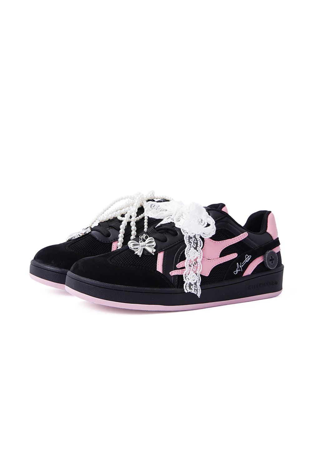 Retro Training Sneaker-Black Pink Bow - US 3.5 MEN/US 5 WOMEN=IT 35 / Black Pink / Unisex