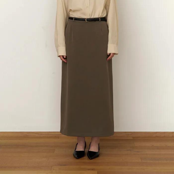 [모찌착용] 마일드 H라인 스커트 (brown)