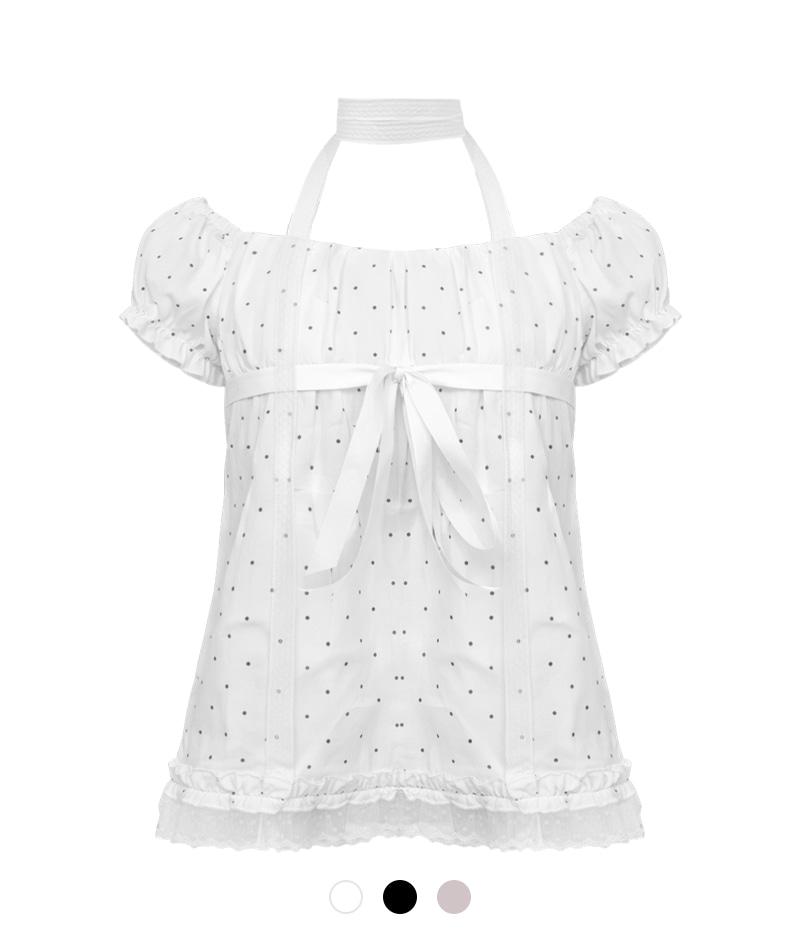 모야 리본 쉬폰 블라우스