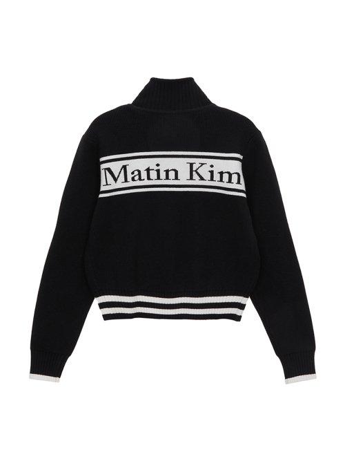 SPELL POINT STRIPE KNIT CARDIGAN IN BLACK