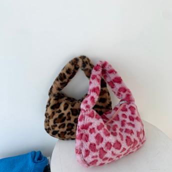 모드파운데이션 (무배) 쁘띠 레오파드 에코 퍼 미니 호보 토트백