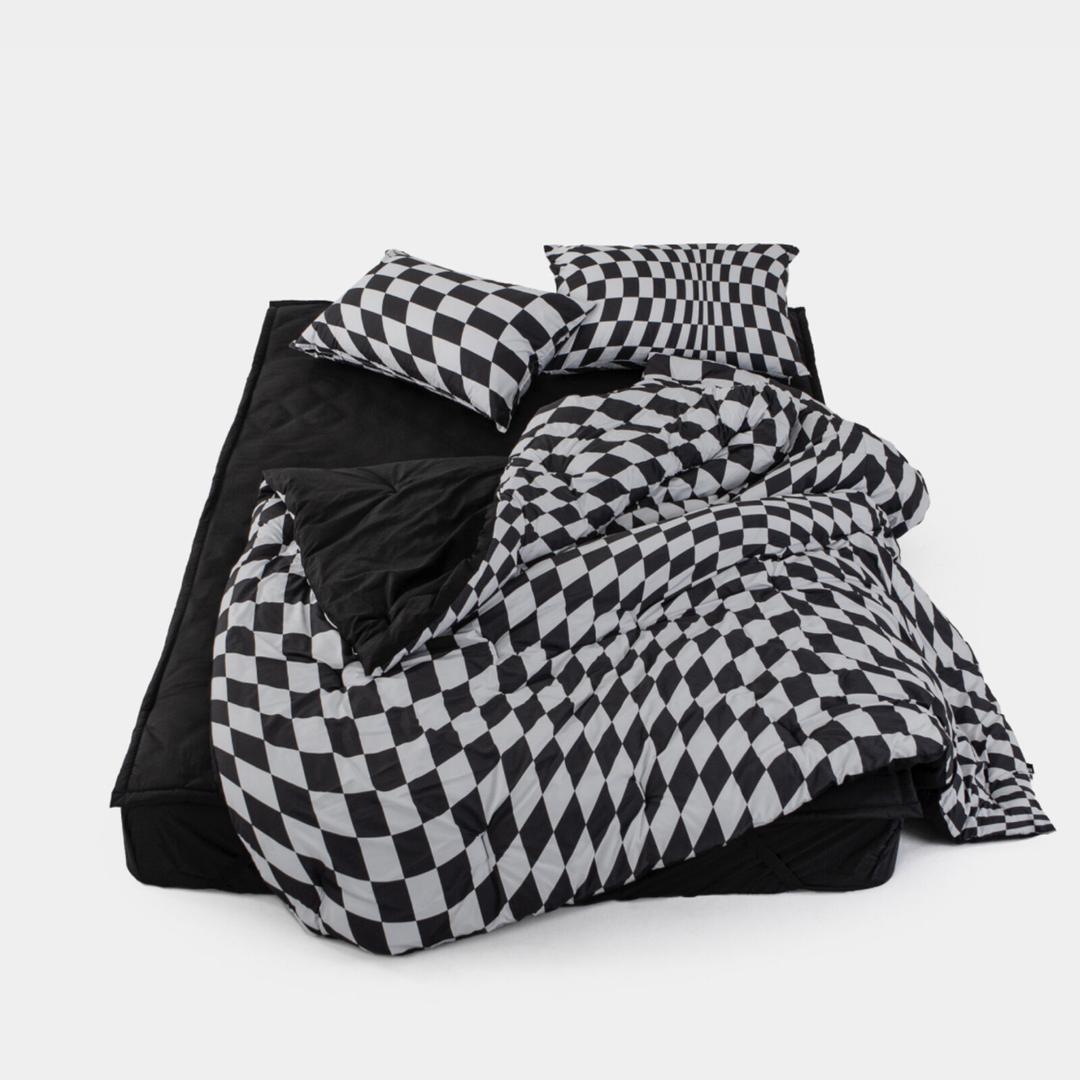 웨이브 체커보드 알러지케어 사계절 차렵이불 4종 (SS/Q/K)