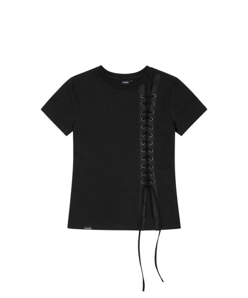 Eyelet Corset Half Top (Black)