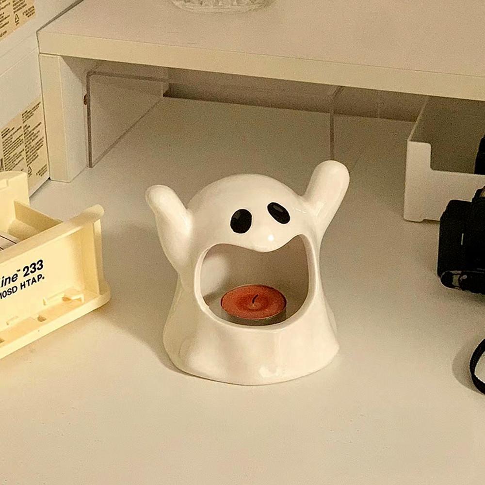 creahome 크레아홈 고스트 유령 수제 세라믹 캔들 홀더 촛대