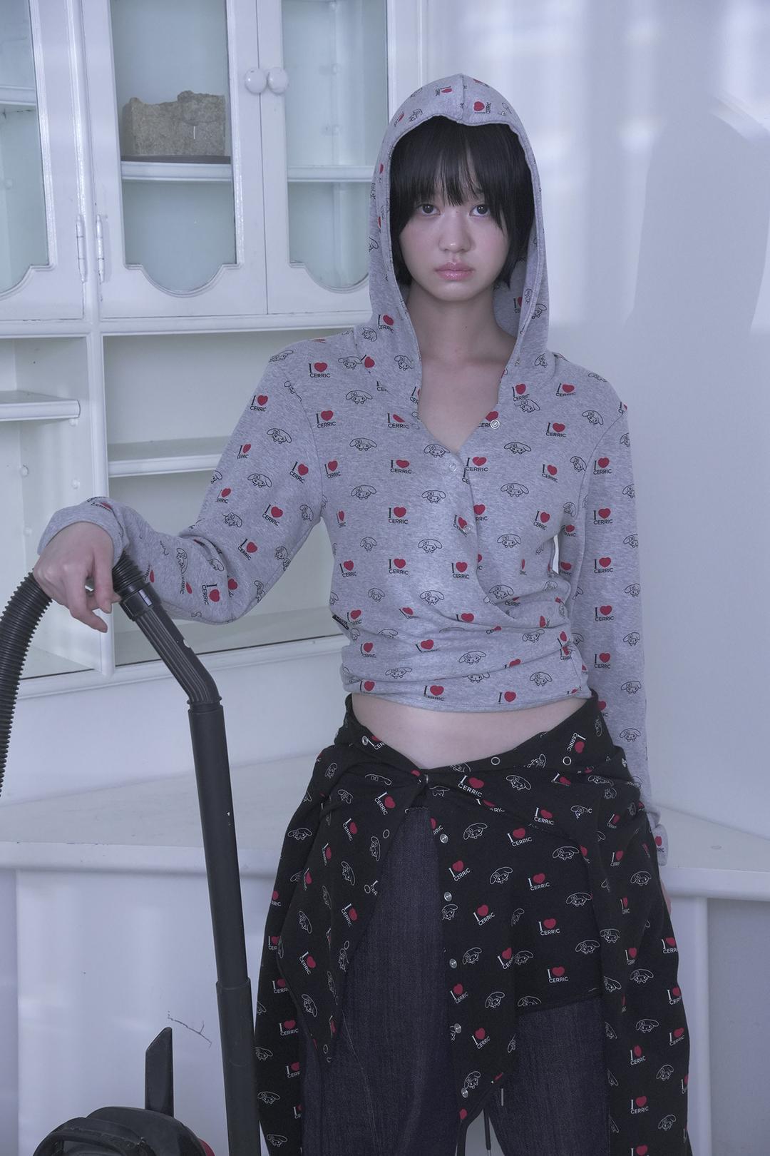 MY MELODY WRAP HOOD CARDIGAN / GRAY