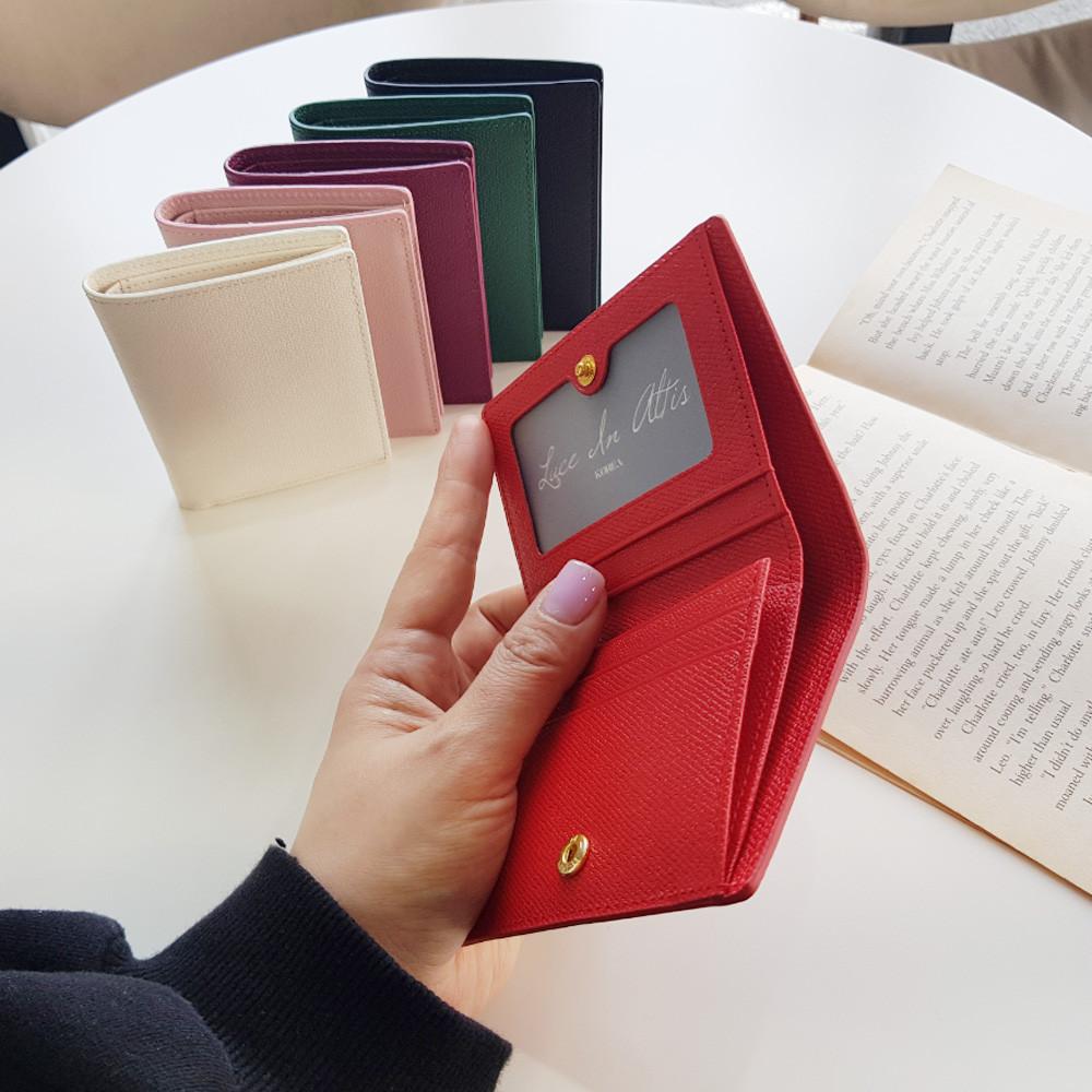 무료각인 앱송 소가죽 여자 반지갑 명함 지퍼 카드지갑 명품 수제지갑 10 20 30대